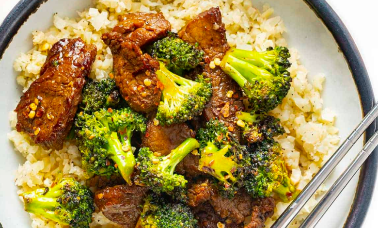 Lean and Green Beef with Broccoli on Cauliflower Rice