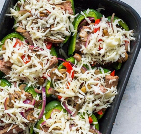 Lean & Green Philly Cheesesteak Stuffed Peppers