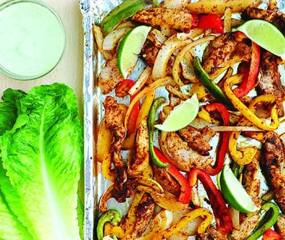 Lean & Green Sheet Pan Chicken Fajita Lettuce Wraps